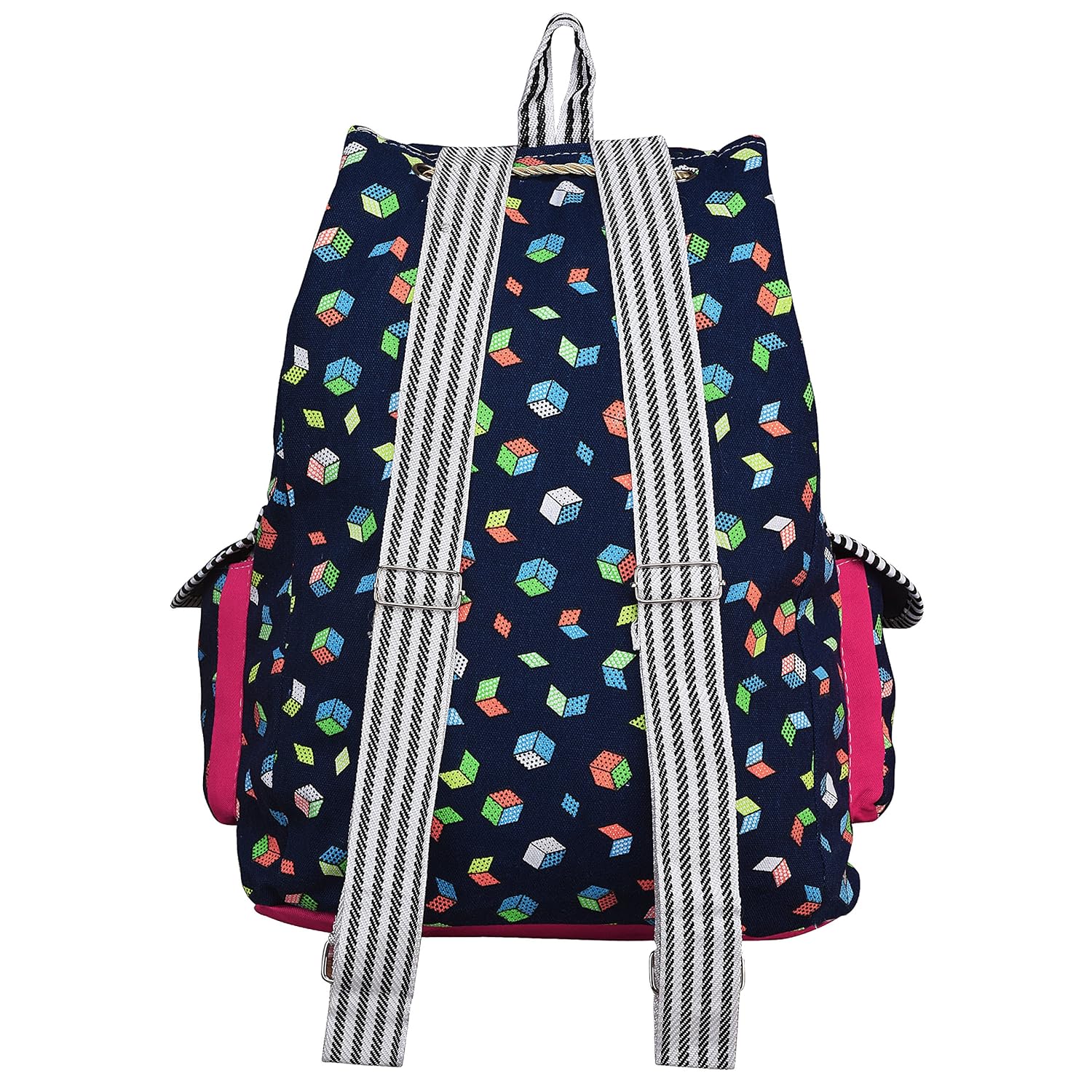 trendyage girl's canvas backpack (multicolour, 33x13x29cm)