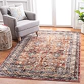SAFAVIEH Bijar Collection Area Rug - 5'3" x 7'6", Rust & Ivory, Traditional Oriental Distressed Design, Non-Shedding & Easy C