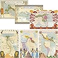 Quarterhouse Ancient Civilizations Map Poster Set, Social Studies Classroom Learning Materials and Wall Decor for K-12 Students and Teachers, Set of 6, 12 x 18 Inches, Extra Durable