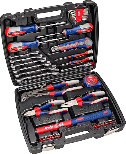 kwb Werkzeug-Koffer inkl. Werkzeug-Set, 42-teilig, gefüllt, robust und hochwertig, ideal für den Haushalt oder die Garage, GS