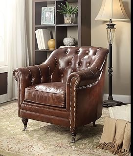 Amazon Com Oliver Pierce Archibald Leather Club Chair Brown