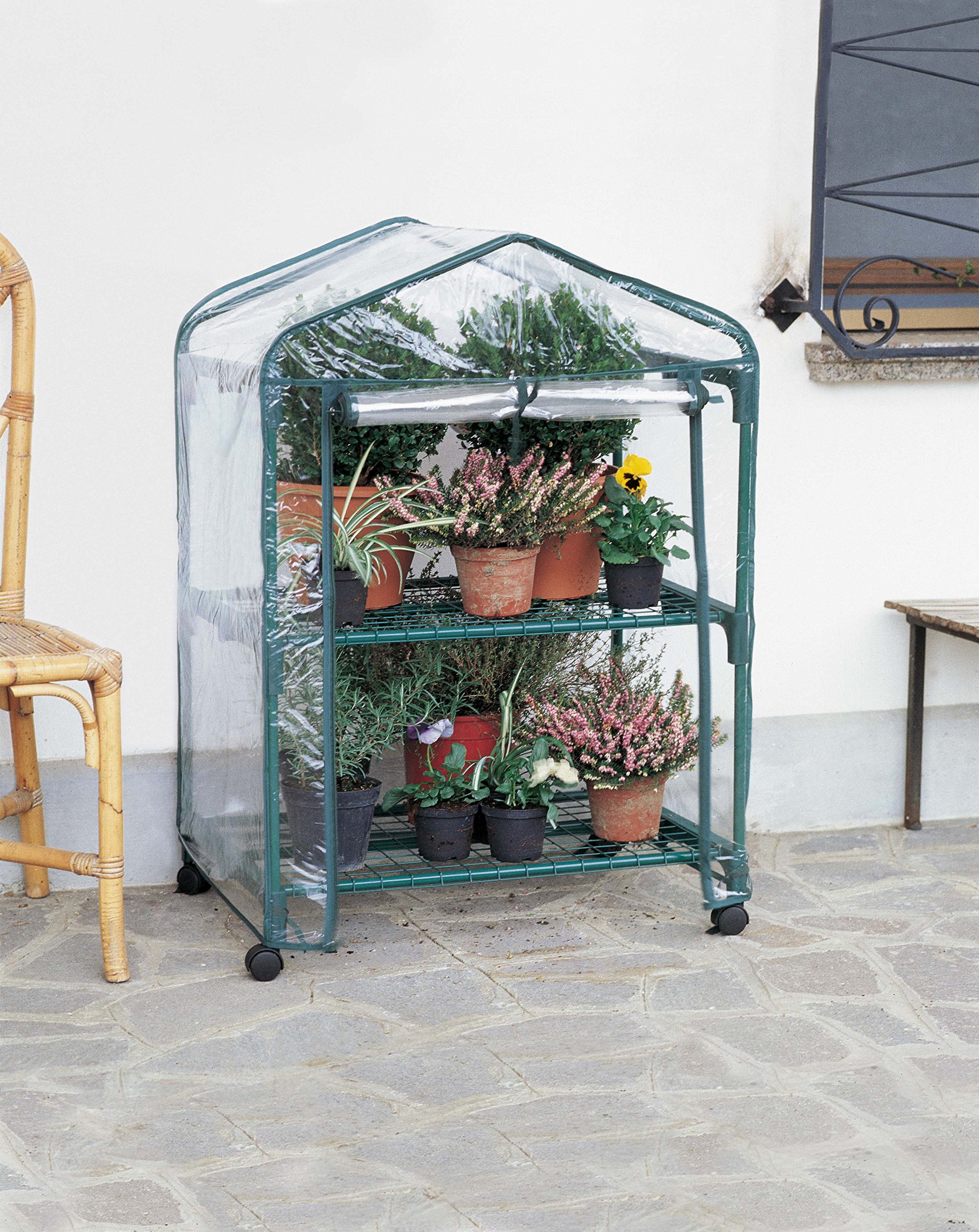 Verdemax 2488 70 x 50 x 98 cm 2 Shelves Azalea Greenhouse with Wheels