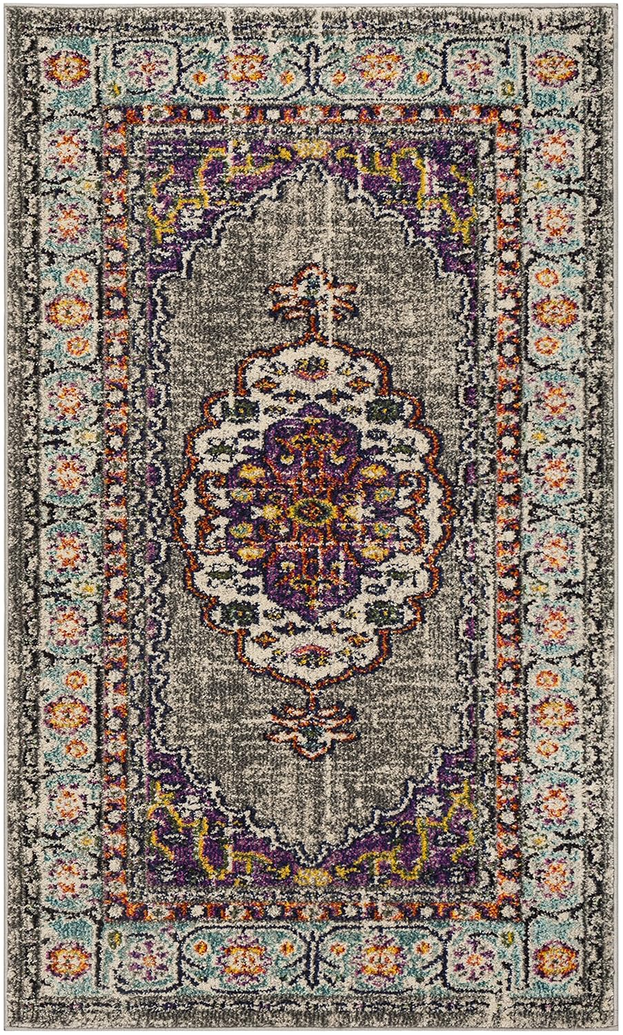 safavieh monaco collection on Area Rugs Home Kitchen 22 X 8 Safavieh Monaco Collection Mnc246l Vintage Bohemian Medallion Distressed Violet And Light Blue Runner