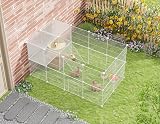 HOMIDEC Rabbit Run Double Puppy Pen with Door 29 Panels 140x70x70CM White view 6