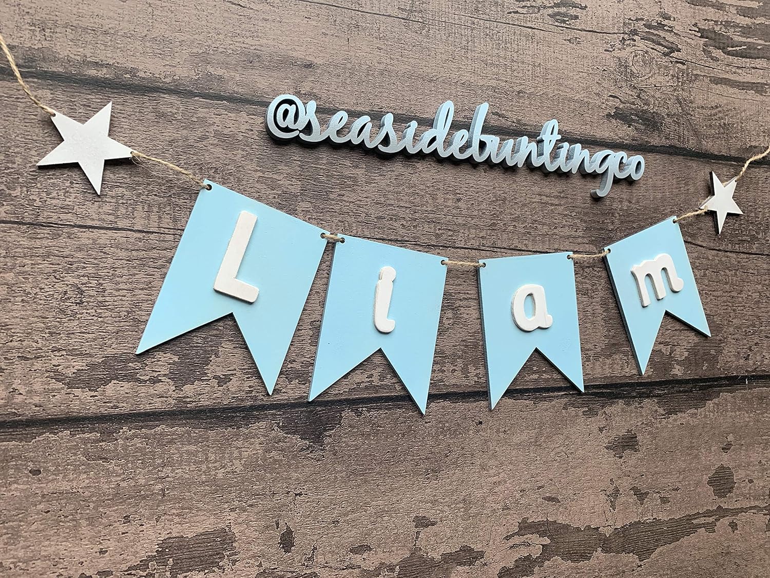 Handmade Wooden Bunting Personalised Name Flags Bedroom