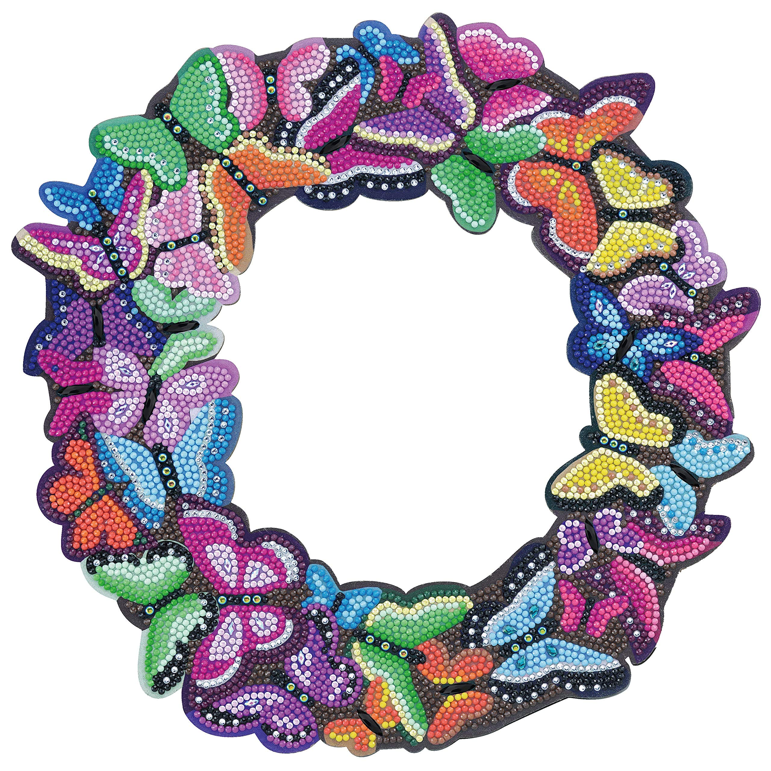 Craft Buddy Crystal Art 5D Diamond Painting Wreath Kit ~ Easter Spring Christmas Autumn Designs (Butterfly Wreath)