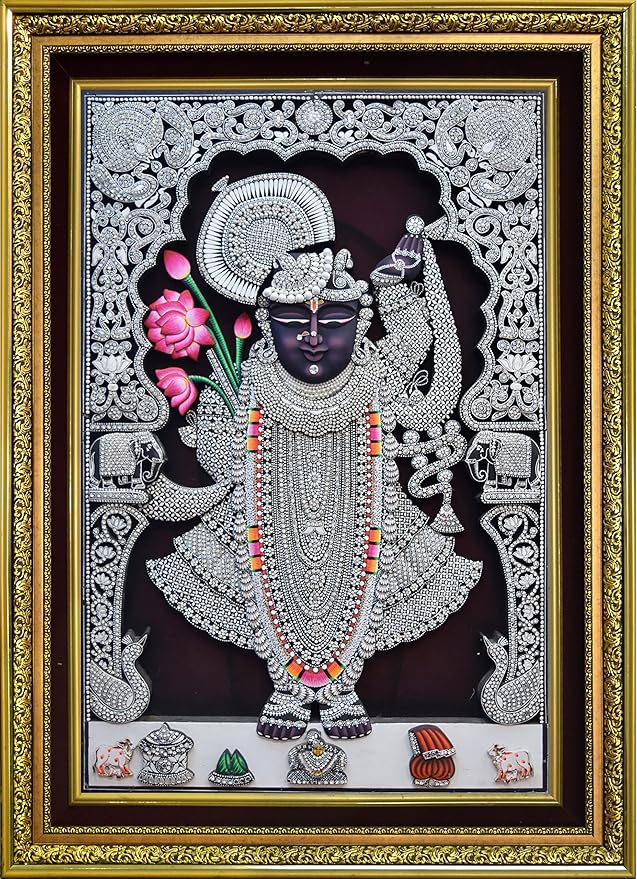 Buy Shreenathji Shrinathji KalliFull Shringar hand wood painting gold