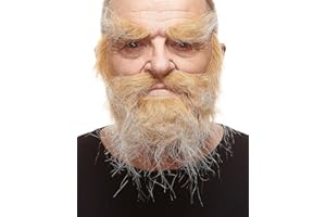 Mustaches Self Adhesive, Novelty, Realistic, Traper Fake Beard Fake Mustache and Fake Eyebrows, Blond Color