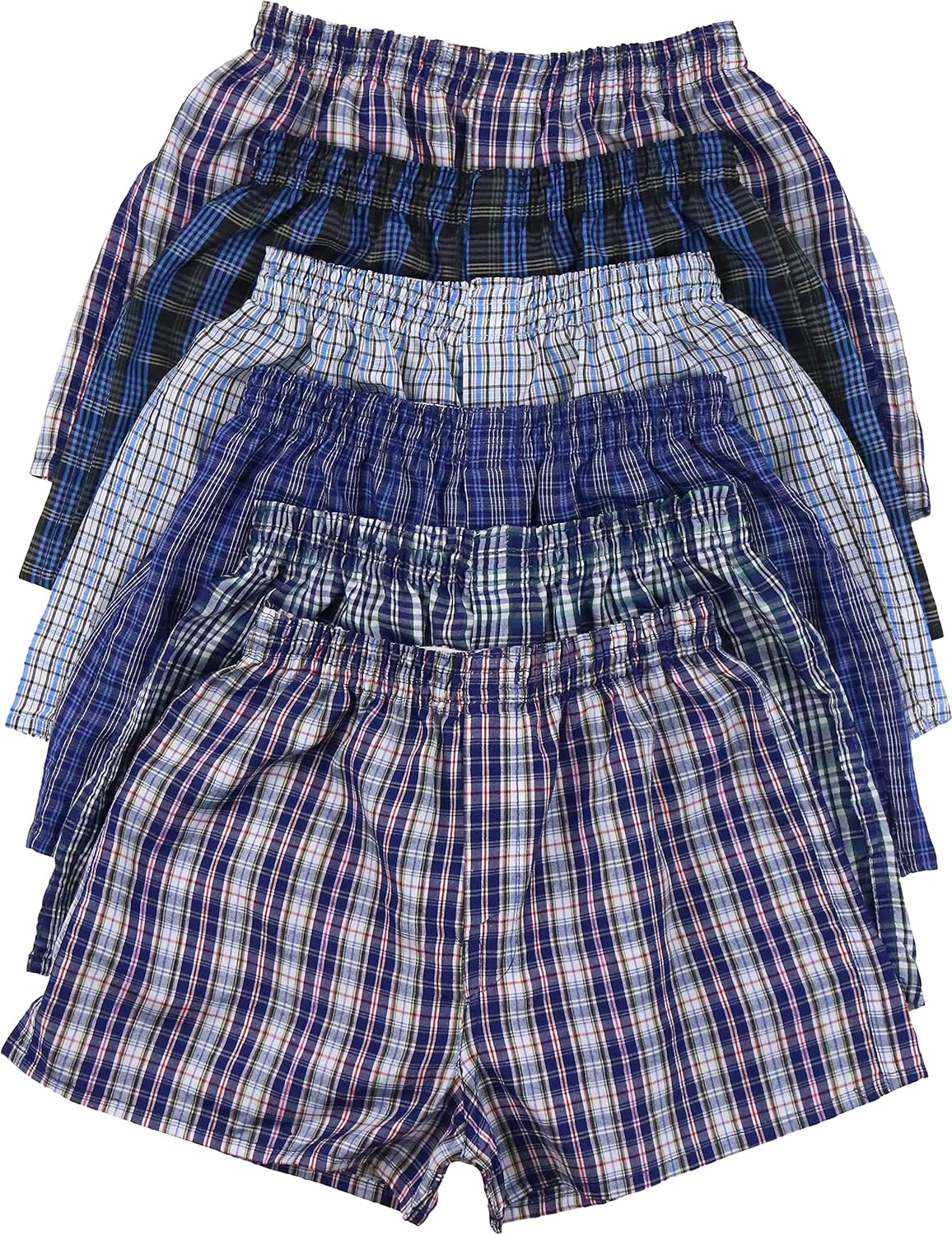 ToBeInStyle Boys' Pack of 6 Tartan Patterned Boxer Shorts: Clothing