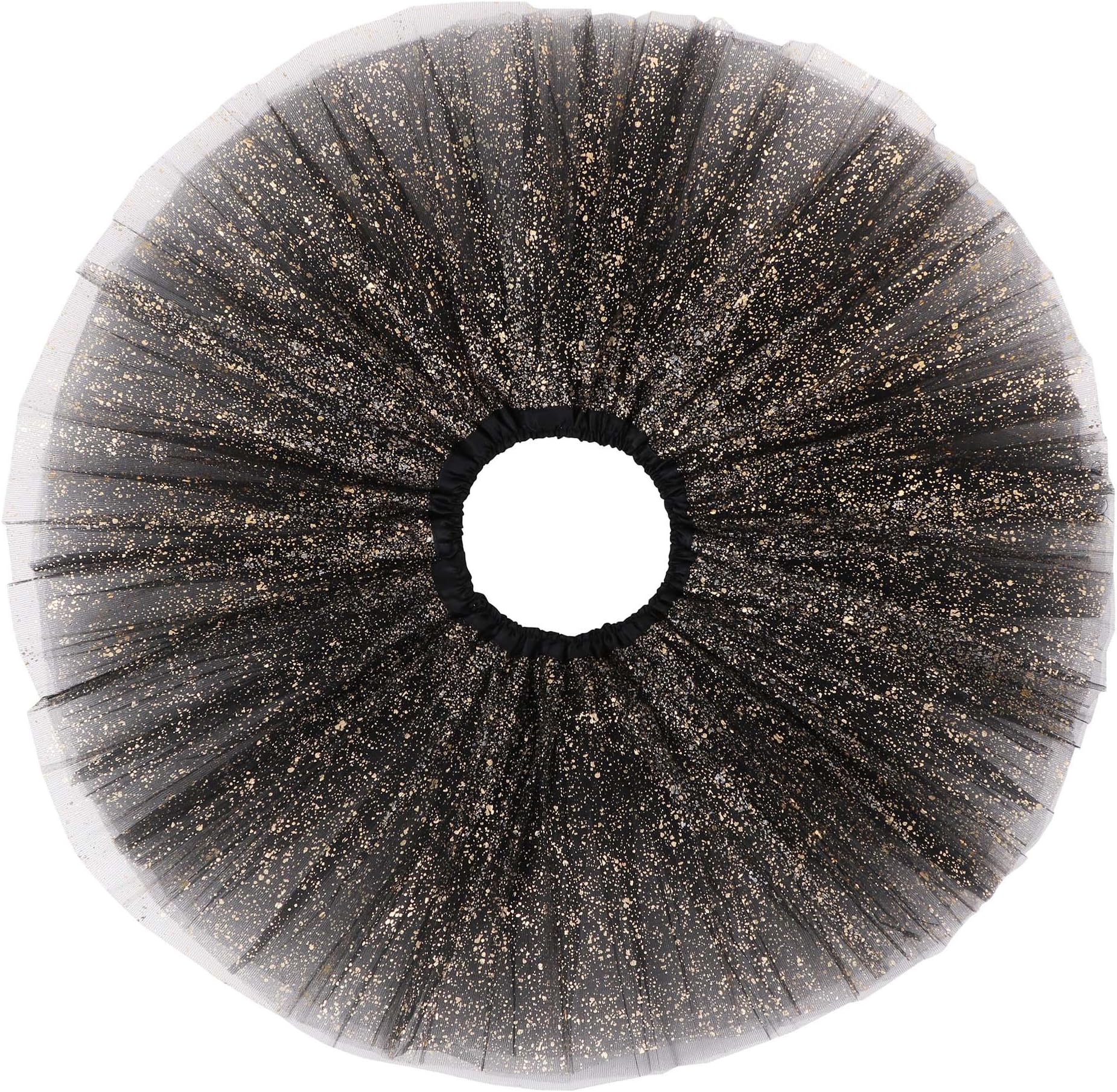 Halconia Girl 4-Layered Tutu Skirt Dance Ruffle Ballet Tulle w/Sparkling Sequins
