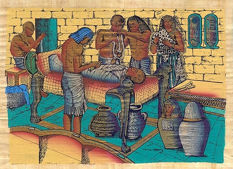 Agyptische Papyrus Gemalde Mummification 40 X 30 Cm Echt Papyrus Papyrus Papier Bilderrahmen Amazon De Kuche Haushalt