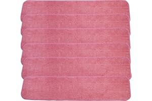 LTWHOME 24" Microfiber Wet or Dry Mop Pads in Red for Easy Cleaning (Pack of 6)