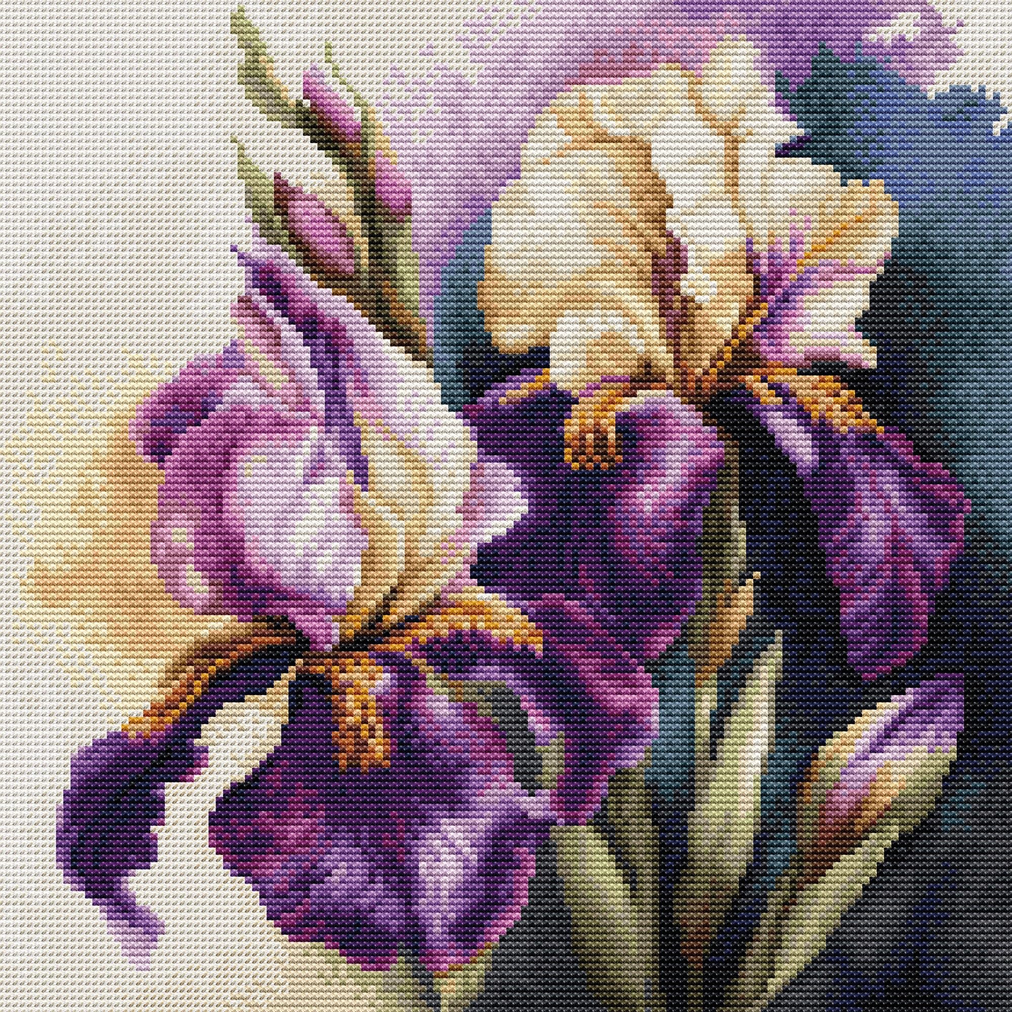 Luca-S Cross Stitch Kit Luca-S, Iris “Burgermeister”, Counted Cross Stitch Kit for Adults, Embroidery Kit, B7023 — image 1