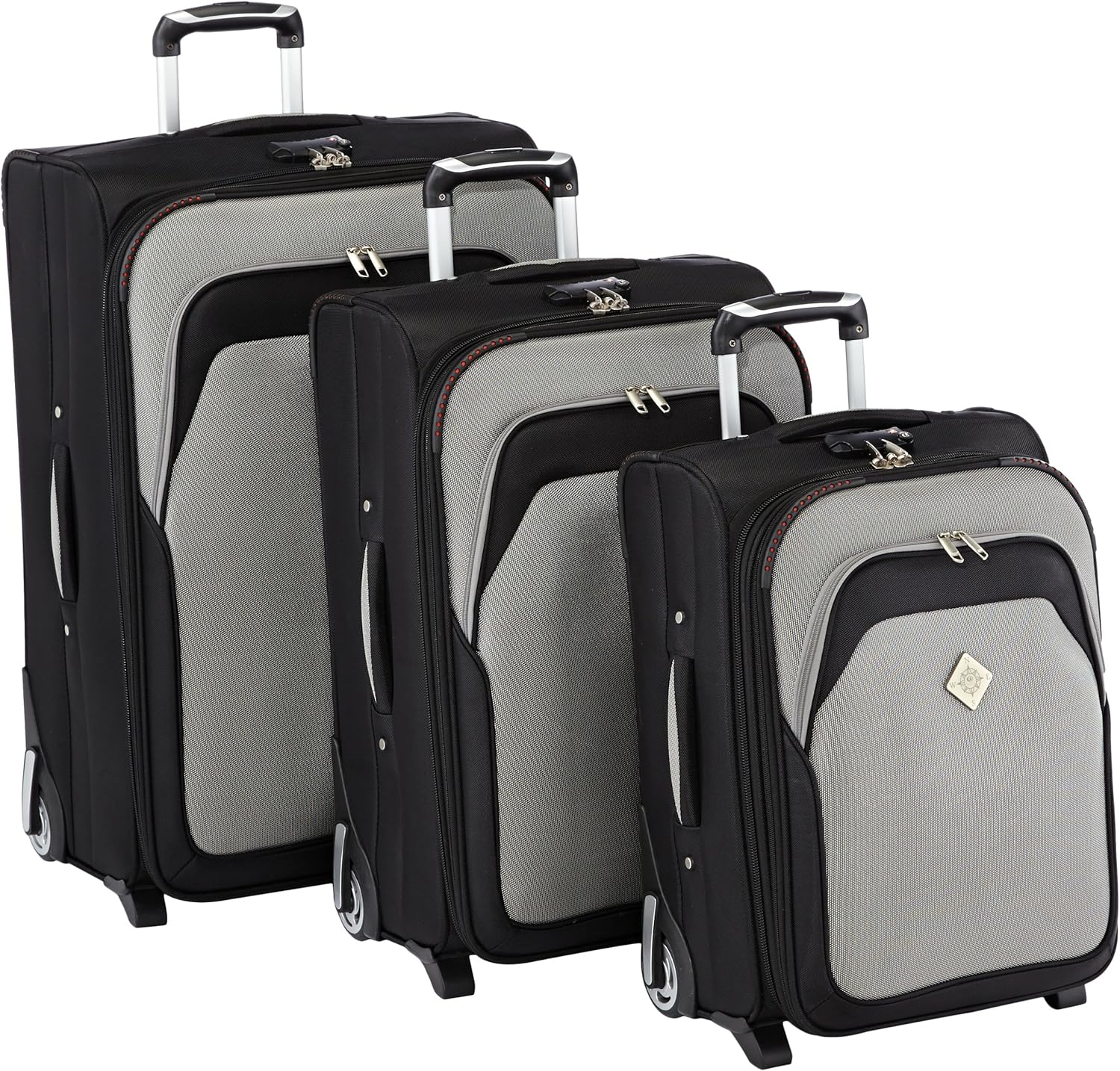 UTravel Suitcase Set Voyage, 3 piece, black/grey Amazon.co.uk Luggage