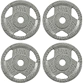 Fitvids Cast Iron 1-Inch Standard Weight Plate for Strength Training &amp; Weightlifting, Multiple Weights Available, 45LB (Pair)