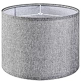 Gray Drum Lamp Shades Medium 13" Top x 13" Bottom x