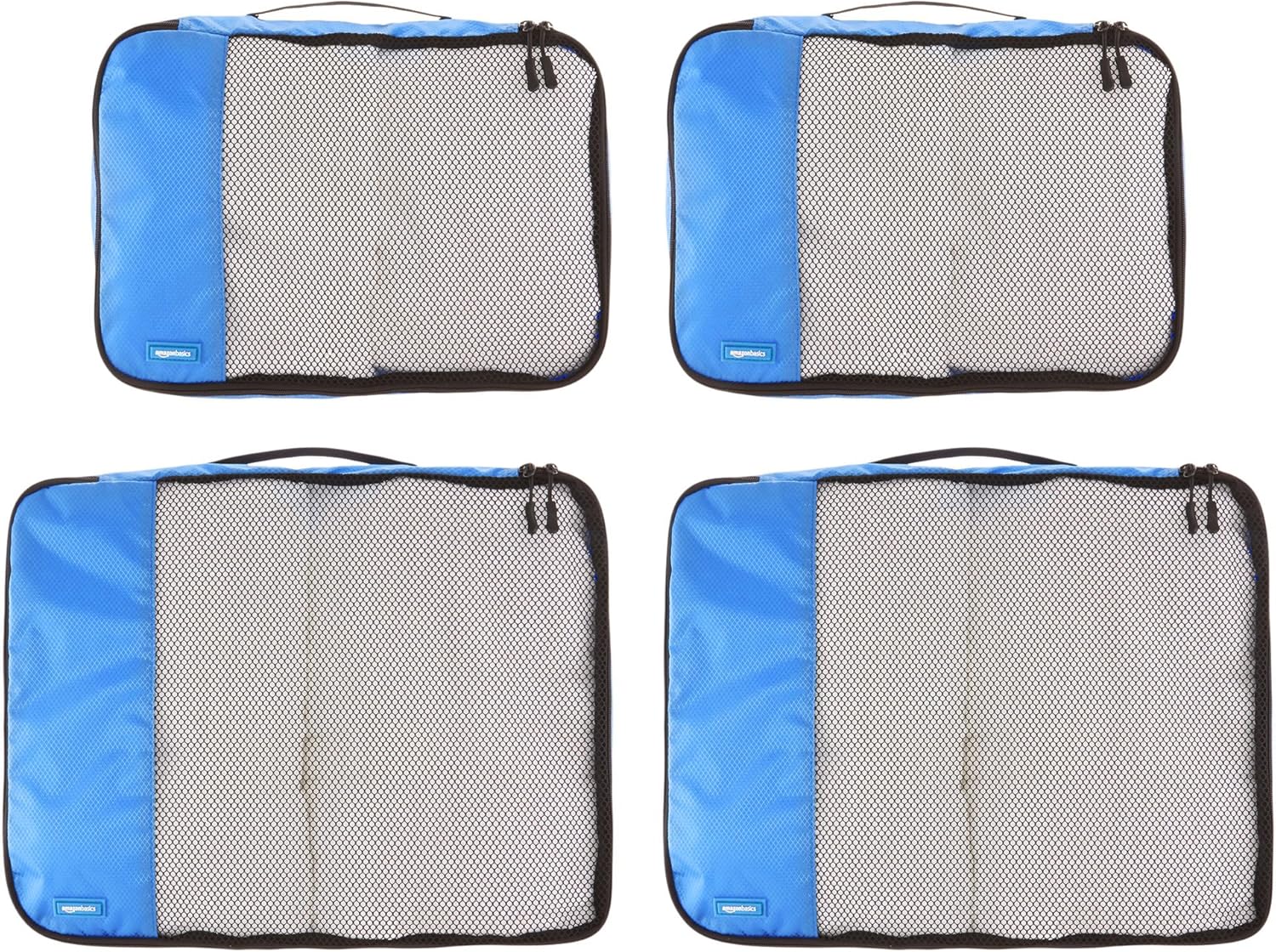  | Basics 4 Piece Packing Travel Organizer Cubes Set - 2 Medium and 2 Large, Blue | Packing Organizers