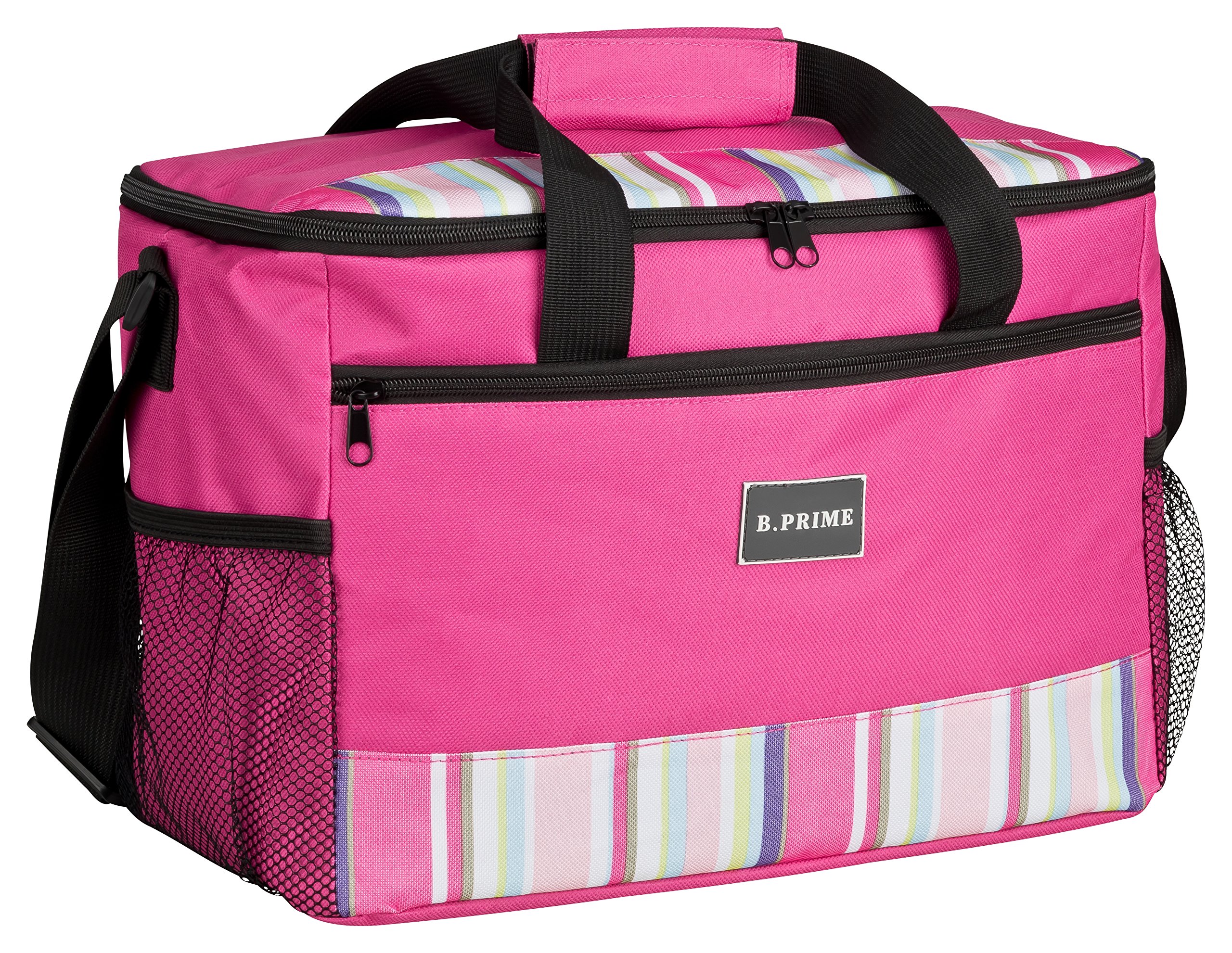 B.PRIME Large 20 litres Insulated Cool Bag - 36 x 26 x 22 cm - Lunch Cooler Bag - Insulated Lunch Bag - Pink โ image 1