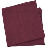 BELLUNO Solid Pocket Square for Men, Cotton and Linen Blend