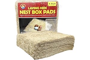 CACKLE HATCHERY Laying Hen Nest Box Pads Made in USA from Sustainable Aspen Exceslior - 13x13 Nesting Box Liners (6-Pack)