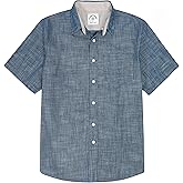 Dubinik® Mens Short Sleeve Button Down Shirts 100% Cotton Plaid Men's Casual Button-Down Shirts with Pocket