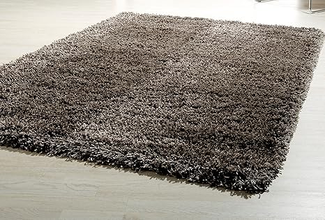 Sona-Lux moderner Shaggy Hochflor Teppich meliert, mit veredeltem Garn und wolligen Charakter, Höhe 50mm, Farbe: braun melier