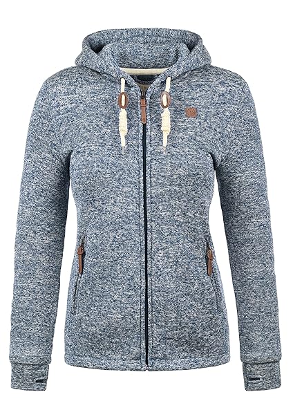DESIRES Thory Damen Fleecejacke Sweatjacke Jacke Mit Kapuze Und Daumenlöchern