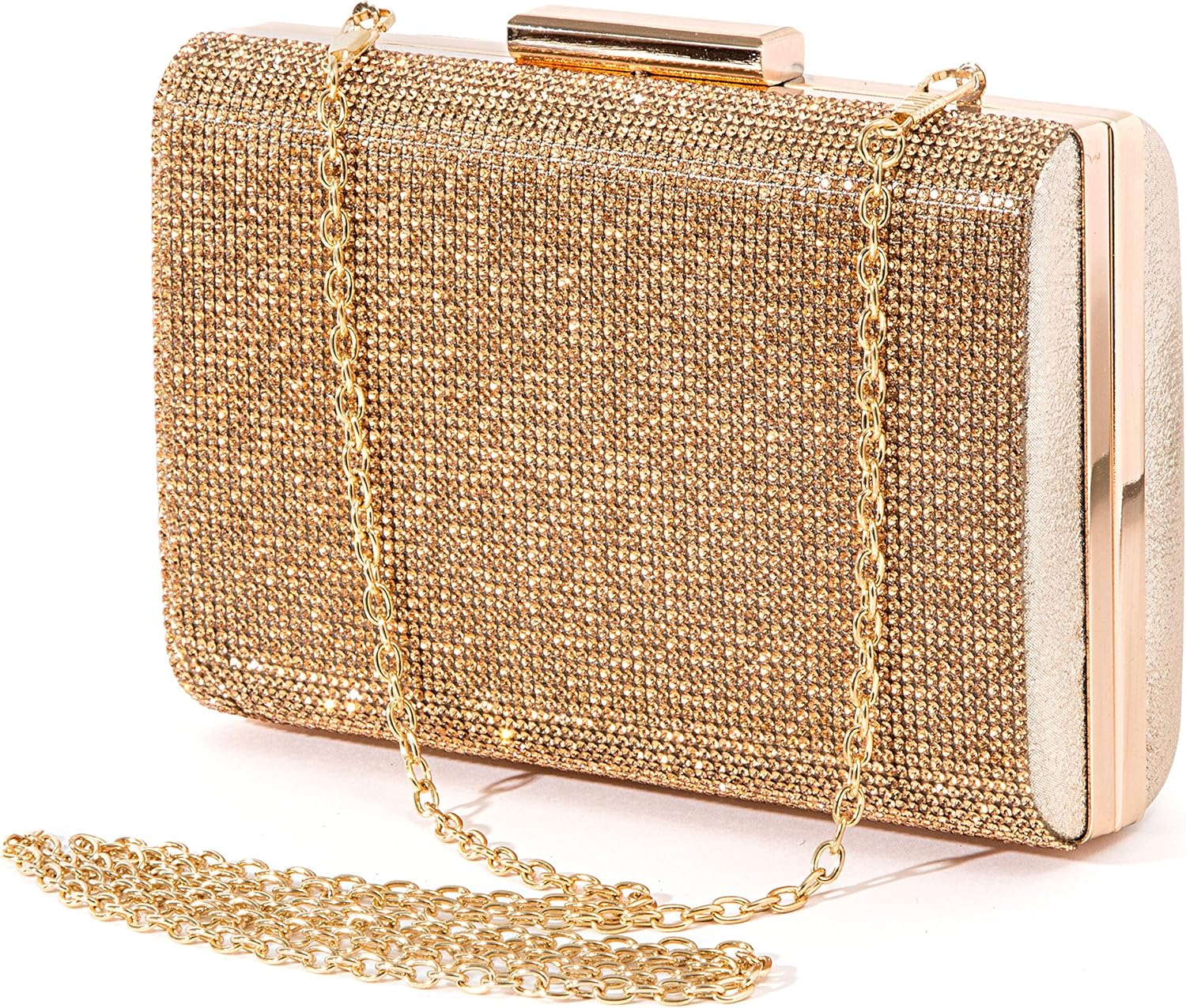 gold rhinestone clutch