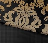 Chezmoi Collection 7-Piece Jacquard Floral Comforter Set, King, Black Gold view 5