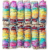 JL Local Chakra Sage Smudge Sticks 4 Inch | Natural Flower White Sage Smudging Wands | Bulk Quantities for Home Cleansing, Meditation, & Smudging Rituals | Sustainably Sourced California White Sage