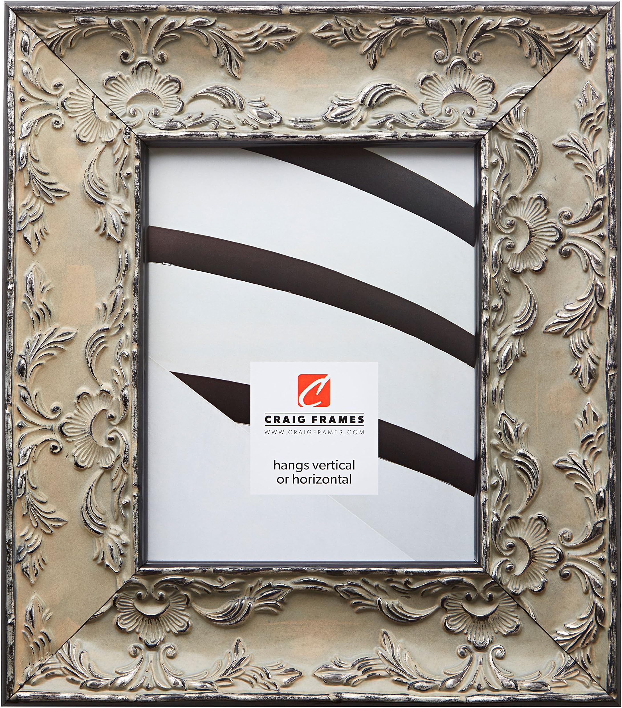 Craig Frames Renaissance, Off-White French Country Picture Frame, 8 by 10-Inch