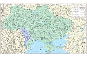 Cool Owl Maps Ukraine, Moldova Wall Poster - Paper