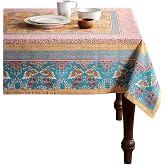 Maison d' Hermine Table Cloth Square Table Reusable 100% Cotton 54"x54" | Decorative for Dining Kitchen Room Farmhouse Party Home Hotel Restaurant Washable Table Cover Spring Summer - Marquise