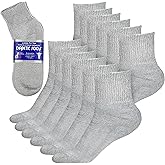Debra Weitzner Diabetic Ankle Crew Socks Mens Womens Non-binding Socks Loose Fit 12 Pairs