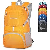 ZOMAKE Lightweight Packable Backpack 35L, Light Foldable Backpacks Water Resistant Collapsible Hiking Bag, Compact Folding Day Pack for Travel Camping(Yellow)