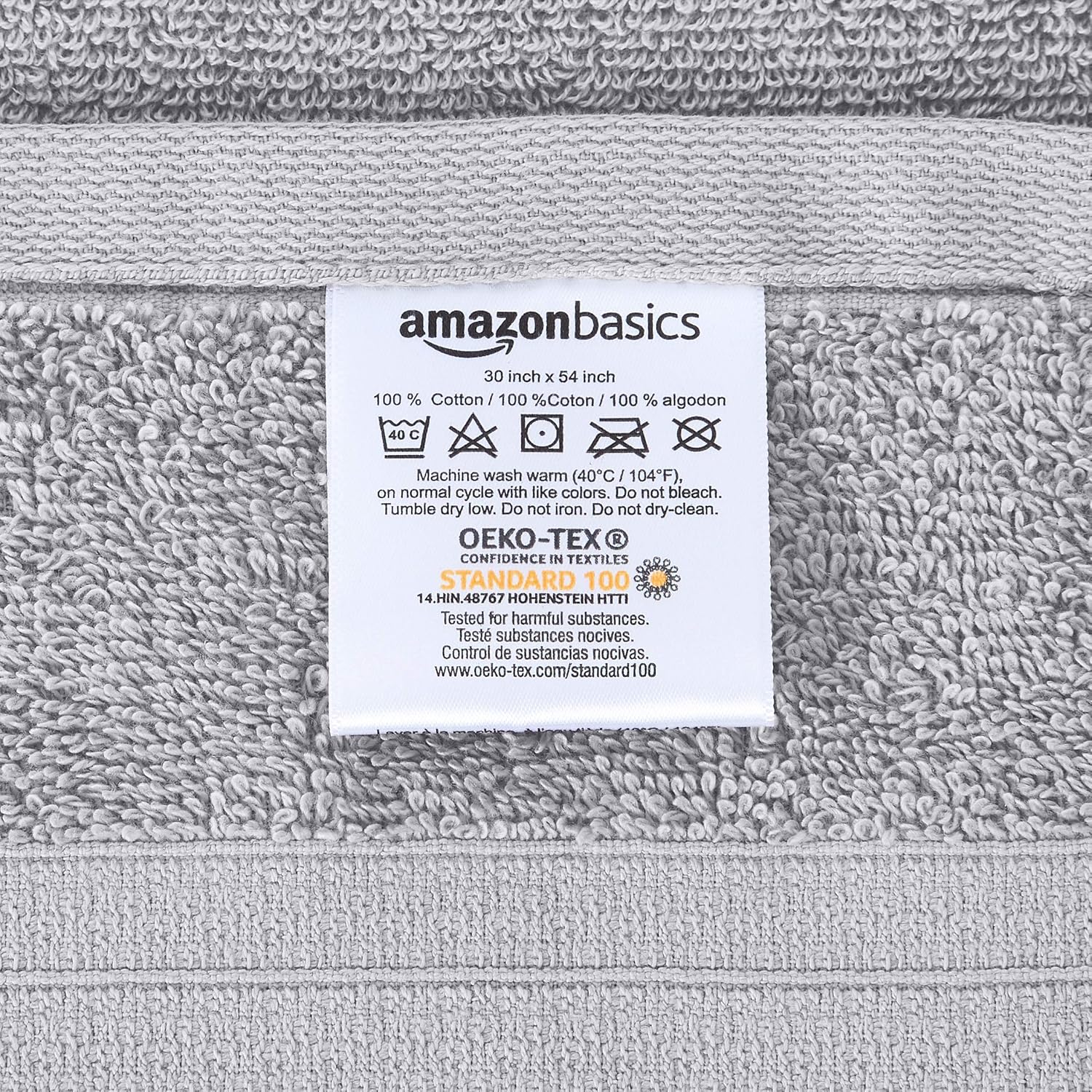 Basics 6 Piece Performance Bath Towels Set - Soft Silver: Home & Kitchen