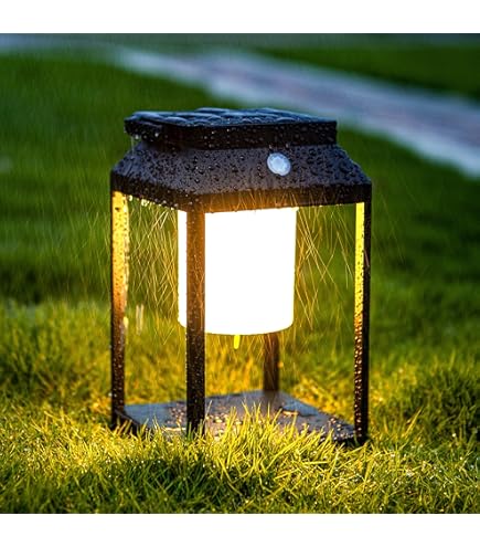 Solar Outdoor Lantern With Marble Texture - IP44 Waterproof Table Lamp For Garden & Patio