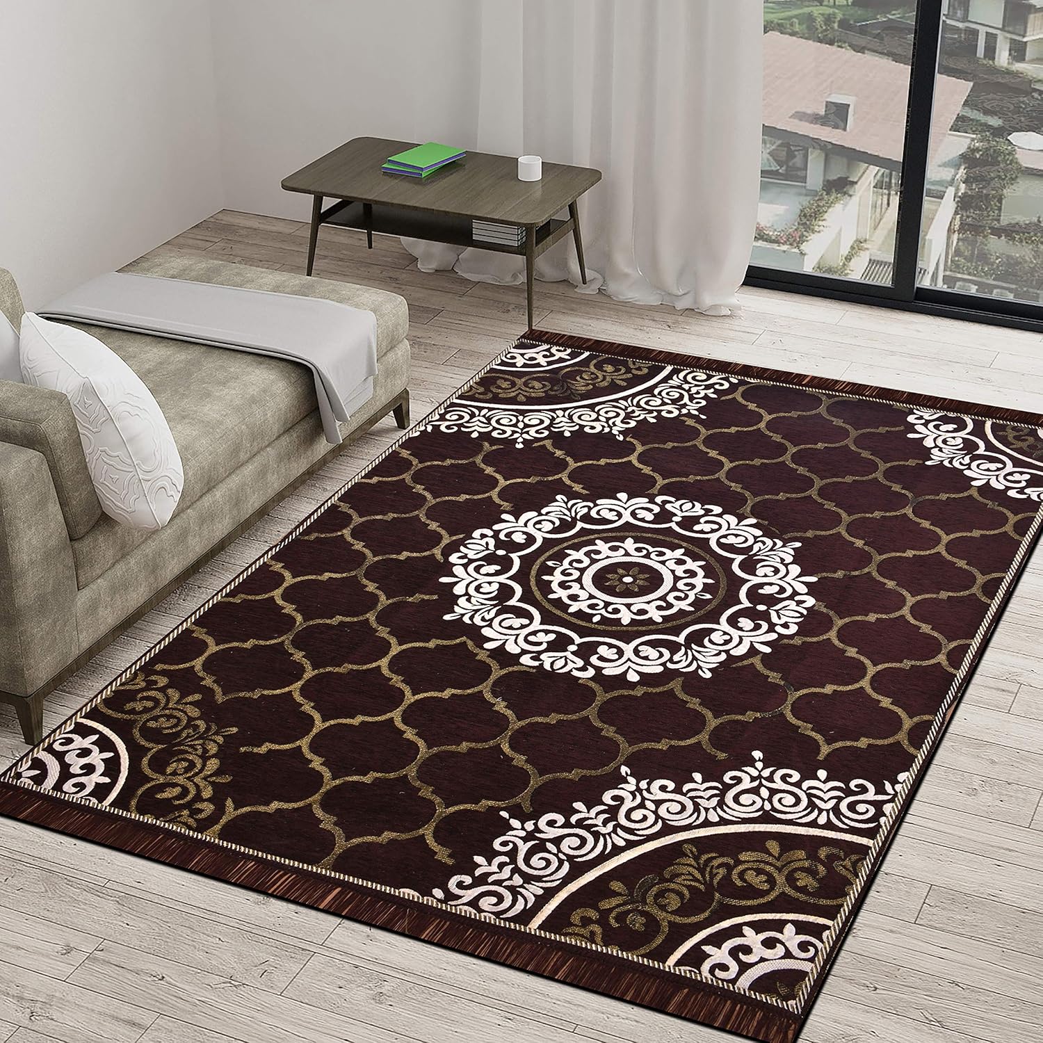 Buy SHOPICTED Velvet Royal Carpet 60" inch x 84" inch 150 cm x 210