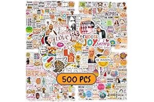 MAROLAK 500 Pcs of Inspirational, Motivational, Encouraging Positive Affirmations, Positive Quotes, Singer, And Famous Quote Stickers For Journaling, Scrapbooking, Water Bottles, Laptops… Aesthetic Waterproof