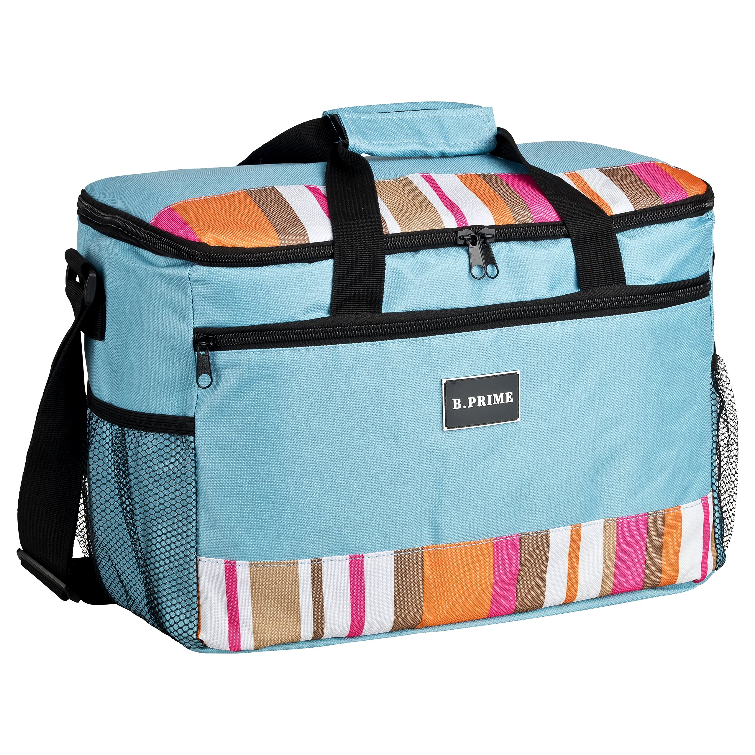 B.PRIME Large 20 litres Insulated Cool Bag - 36 x 26 x 22 cm - Lunch Cooler Bag - Insulated Lunch Bag - Blue