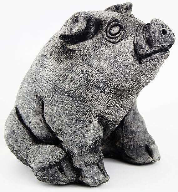 Sitting Pig Concrete Statue Cement Piggy Figurine Farm Pig