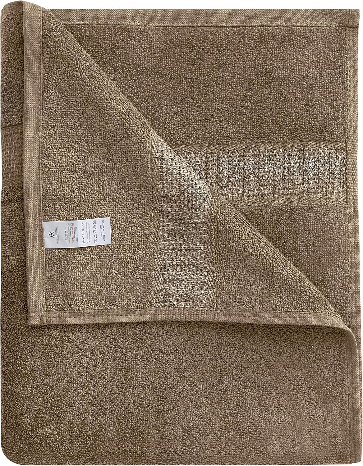 Pleasant Home Bath Towels Set - 4 Pack – 32” x 55” - 100% Cotton - 500 GSM – Lightweight Soft & Absorbent – Durable (Mocha): Kitchen & Dining