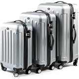 Sunnytour Set Valigie Rigide 3 Pezzi (20/24/28 Pollici) - Con Doppie Ruote Girevoli E Lucchetto TSA, Blu - 2