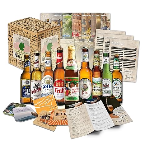 BOXILAND - Bier-Geschenk-Box in Geschenkkarton als Geburtstagsgeschenkidee (9x0,33l)