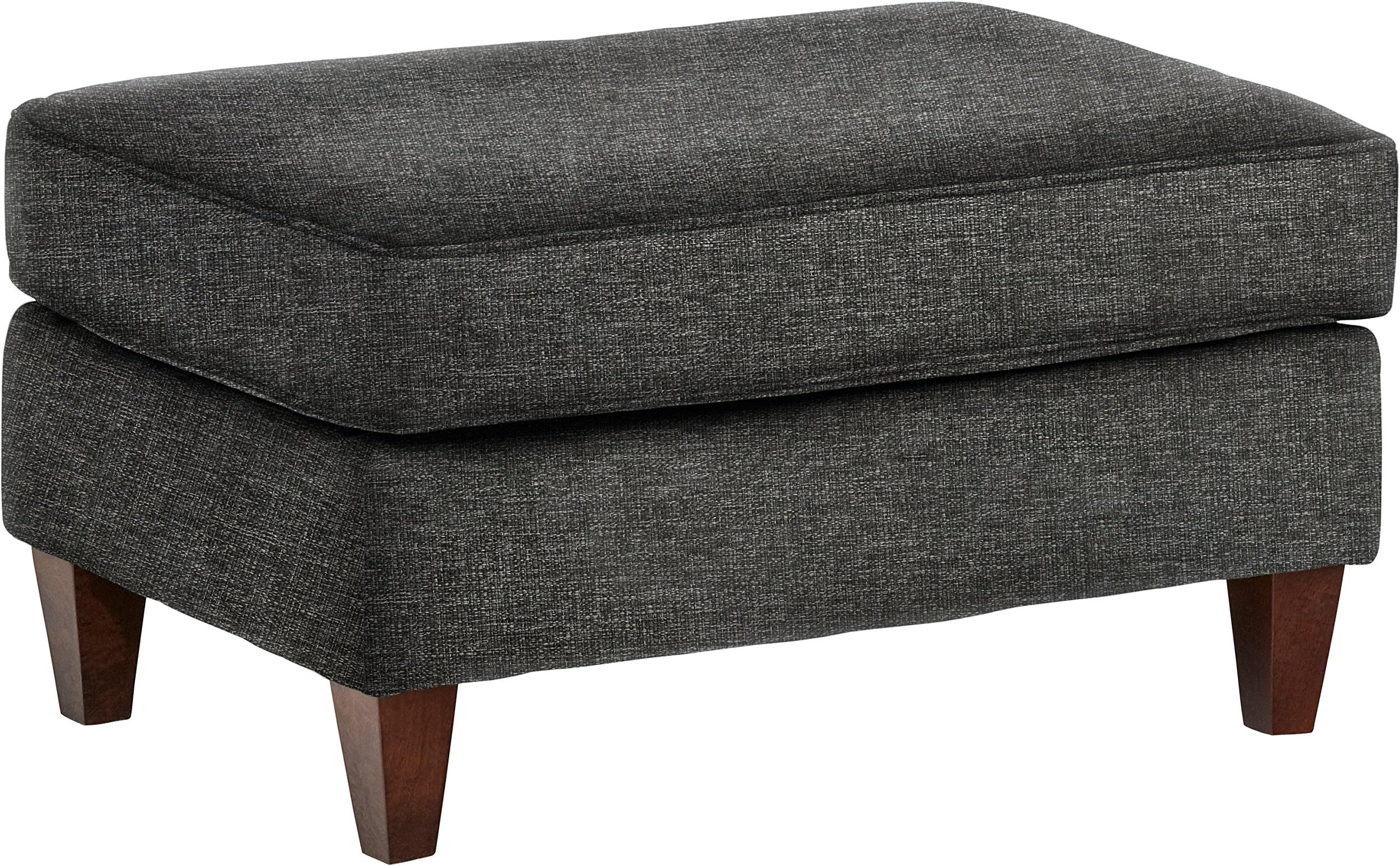 Amazon Brand – Stone & Beam Leila Velvet Ottoman, 34"W, Blue
