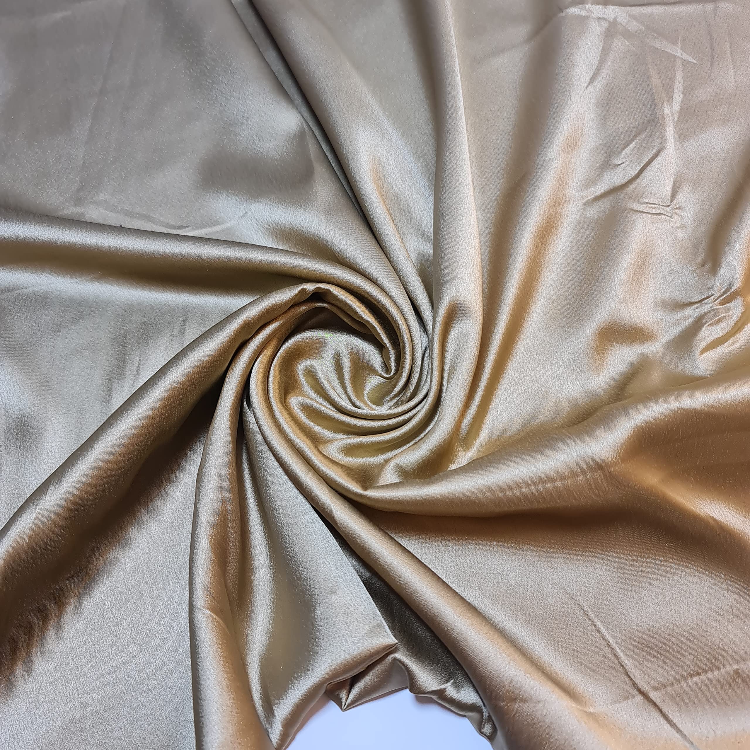 Glossy Charmeuse Silk Satin Bridal Dress Polyester Lining Craft Fabric 44" Meter (2 Meter, Antique Gold)