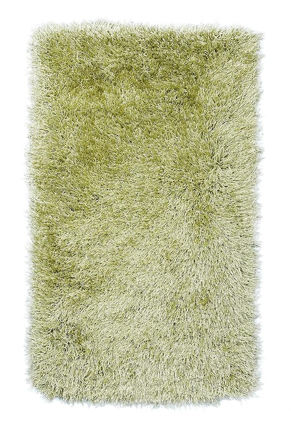 Sona-Lux Shaggy Teppich Dichter Flor 60mm, Speziell gezwirbelter Garn und seidiger Glanz, Farbe: Apfel-Grün (200 x 290 cm)