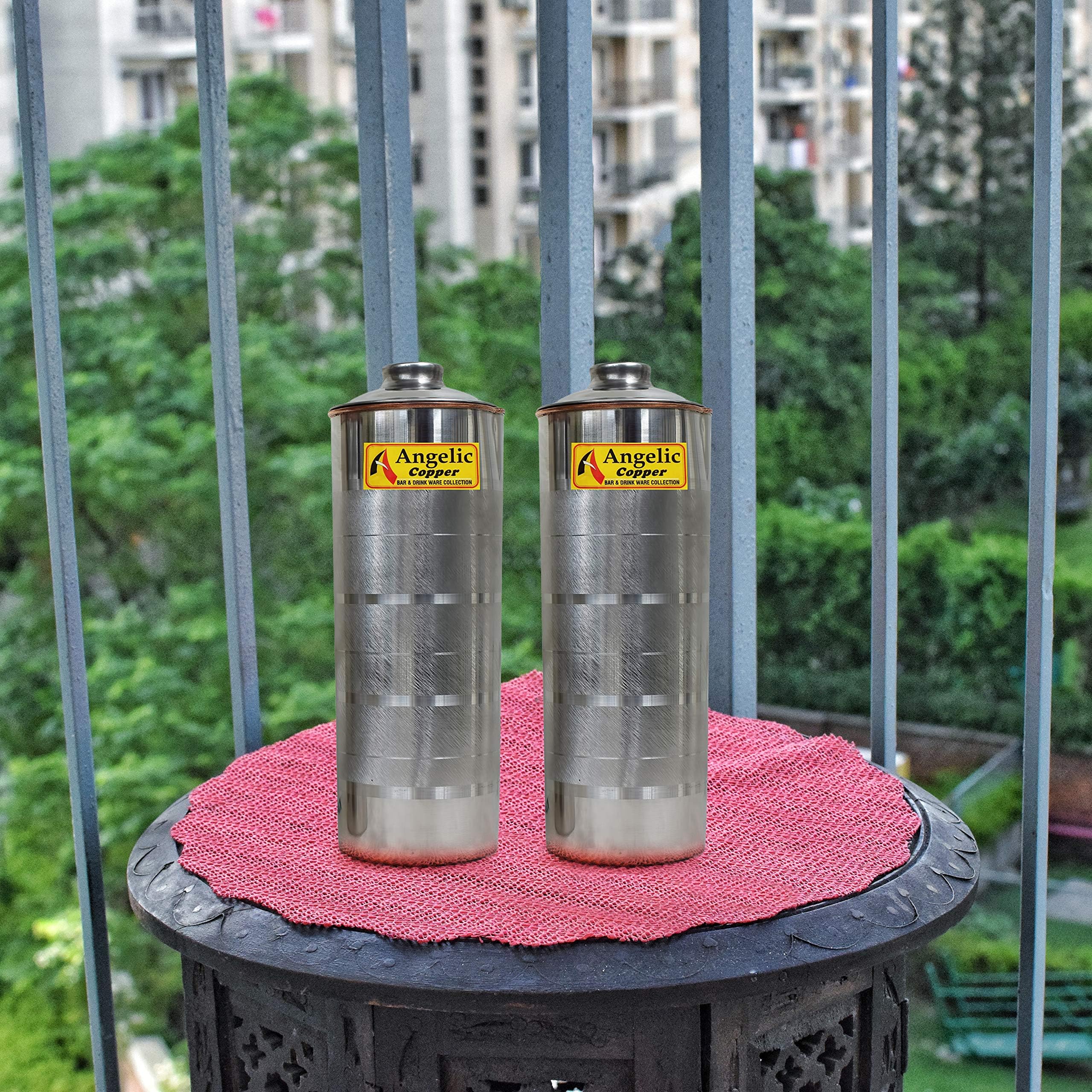 Angelic Copper Bottle Set, 1 litres, 2-Pieces, Brown (AGC0063C2)