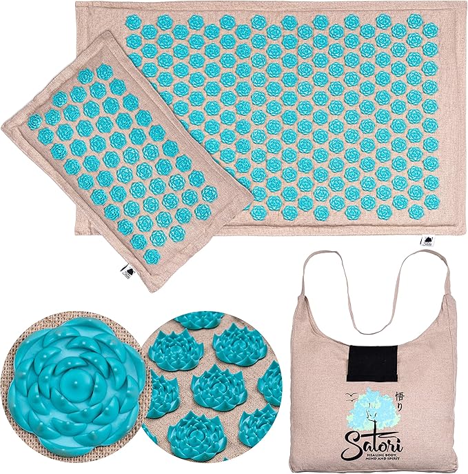 Satori Acupressure Mat and Pillow Set 100 Organic Linen Pressure
