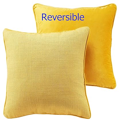 Gold Yellow Decorative Pillows Inserts Covers Anickal Set Of 2